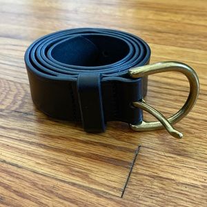 Madewell black belt with bronze buckle